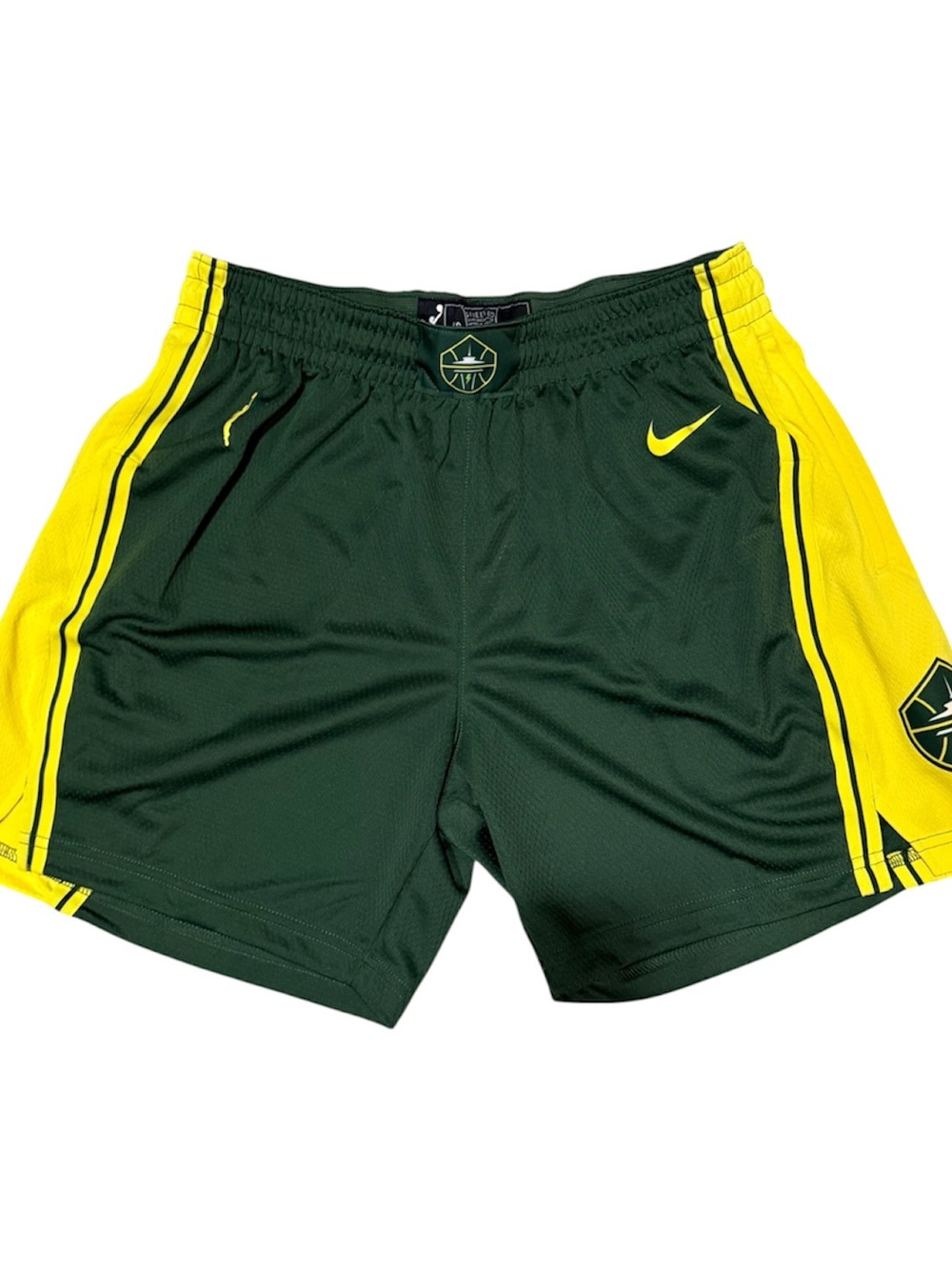 Seattle Storm Shorts Womens Sizes Green Yellow WNBA Basketball Nike Dri Fit NWT